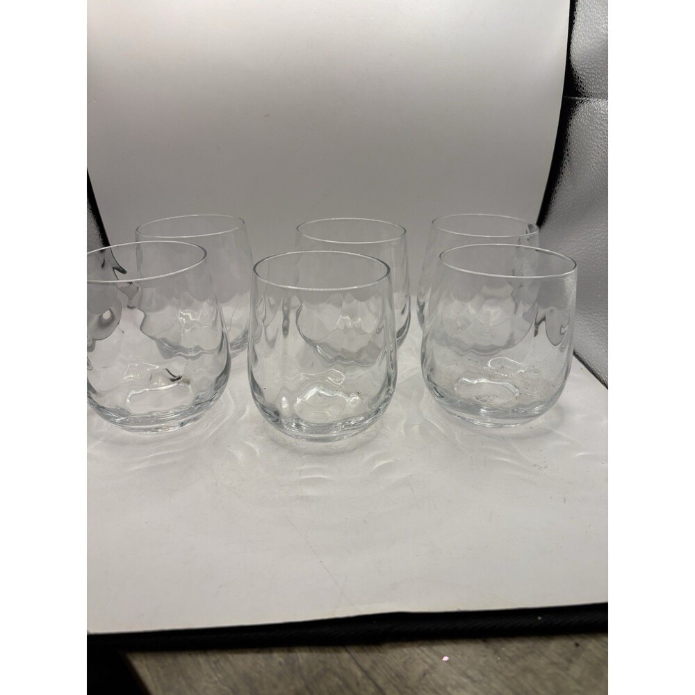 Mikasa Pebble stone Set Of 6 Double Old Fashioned Glasses Stemless